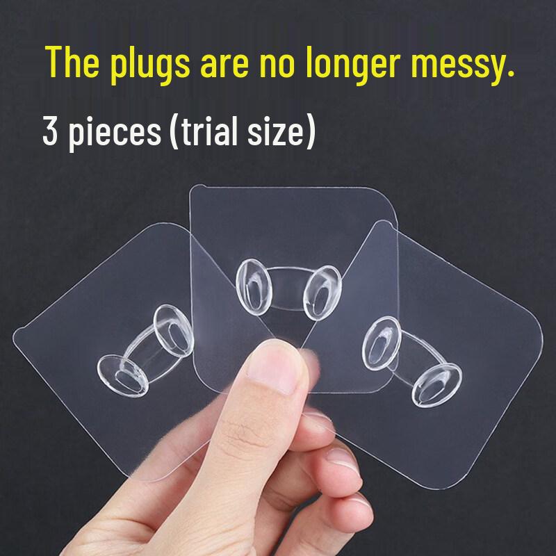 Transparent Adhesive Plug Hooks (3-Pack)
