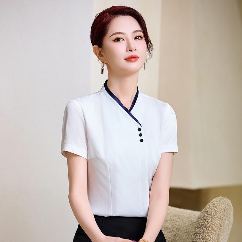 Women's Short Sleeve Professional Work Uniform – Hotel, Flight, and Catering Roles