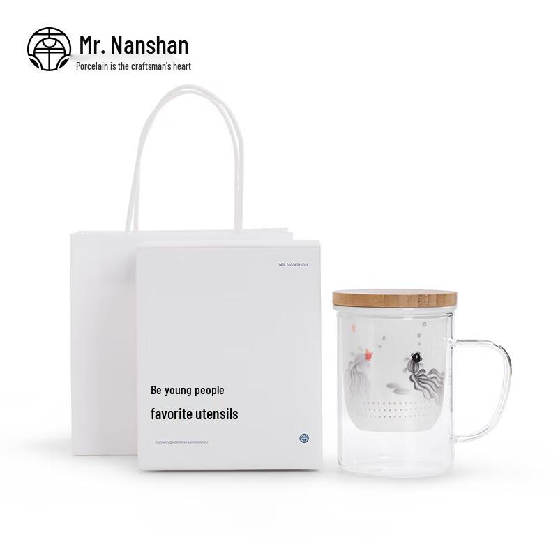 Heat-Resistant Glass Tea Infuser Mug with Handle and Lid