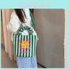 Face Cute Smiley Unisex Kids Shoulder Bag Fashionable Striped Children Pleated