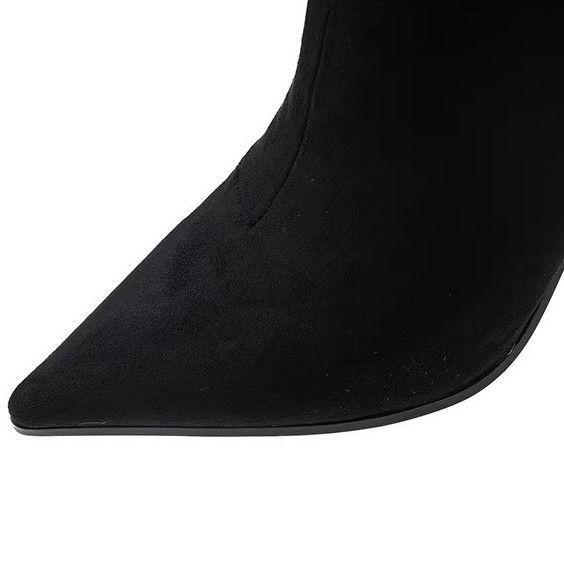 Women's Pointed Toe Suede Ankle Boots, Slim Stiletto Heel, 2025 Autumn/Winter Collection