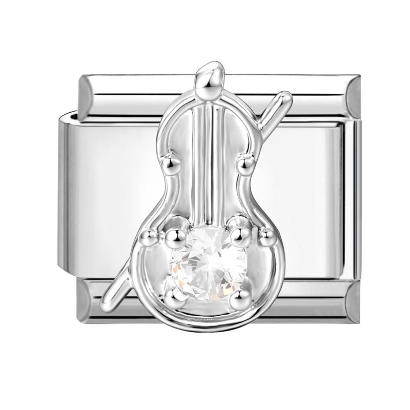 Shiny Y2K Zircon Butterfly Leaf Moon Cat Flower Fish Italian Charm Links Fit 9mm Stainless Steel Bracelet Women DIY Making Gifts