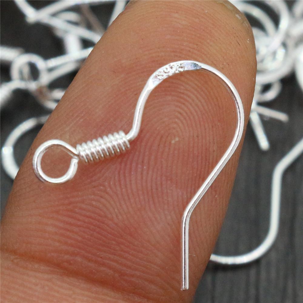50pcs 2-Styles 925 Sterling Silver Plated Gold Rhodium Earrings Hooks Findings for DIY Earring Jewelry Making Accessories 