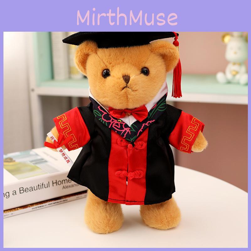 Plush Doctor Delightful Bear With Long Fur And Graduation Outfit Perfect For Collectors