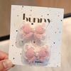 Pink Bow Hair Clip, Mini Lace Trim Bangs Clip, Hair Accessory, Small Clip, Cardboard, Random Delivery