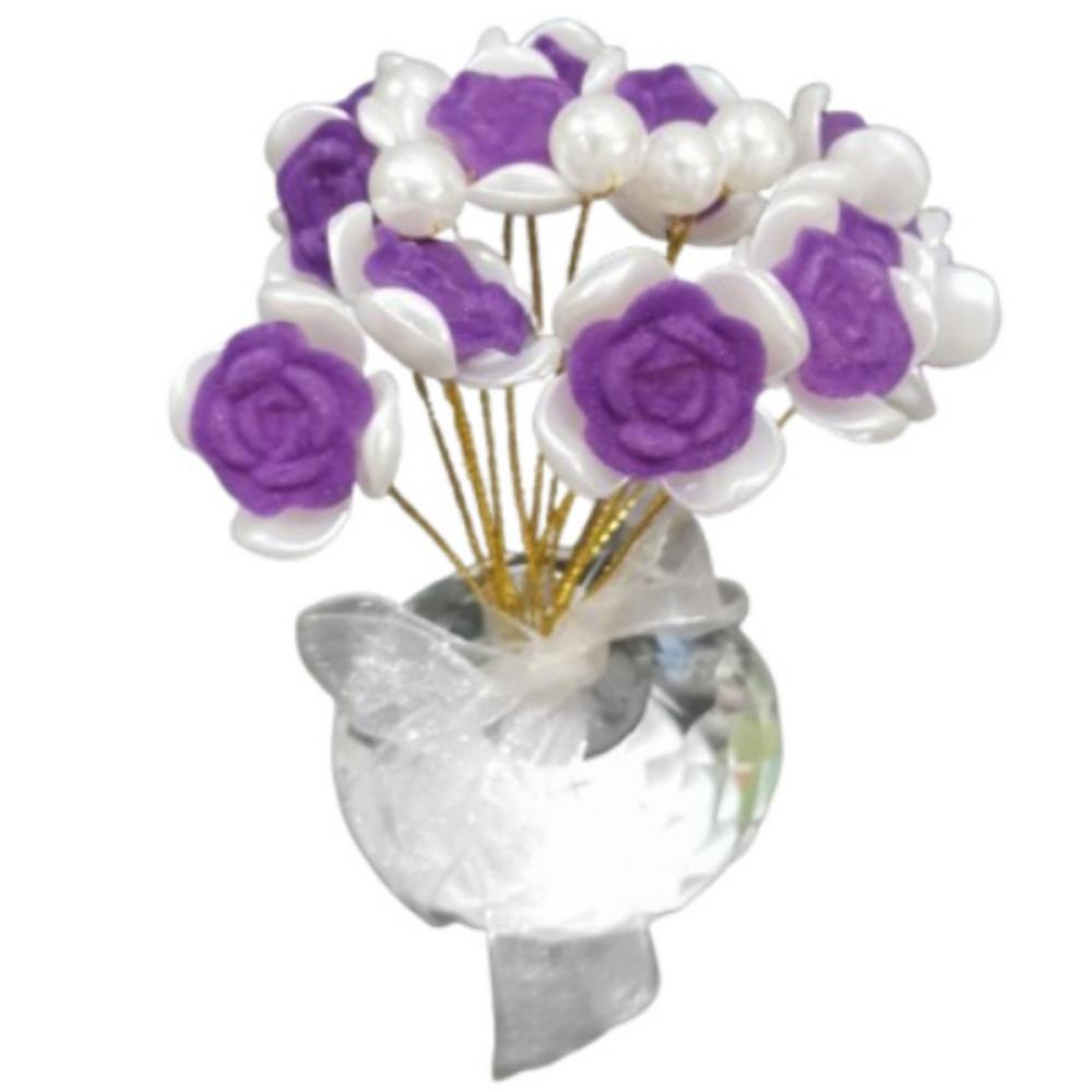 

Colorful Crystal Rose Bouquet Exquisite Car Interior Ornament Car Decoration фиолетовый