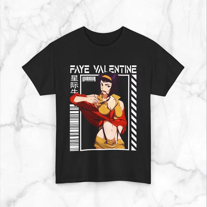 Cooy Bebop Faye Valentine TShirt Retro Waifu Vintage Anime Tee S