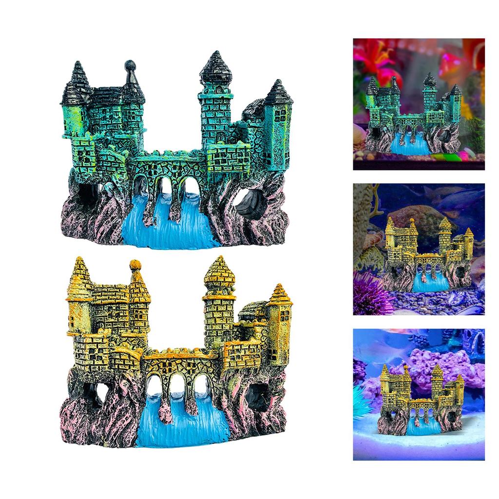 Aquarium Resin Castle Decoration Resin Fish Tank Hide Castle Ornament for