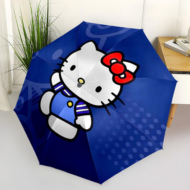 

1pc Hello Kitty Blue Circle Umbrella with Plastic Handle,Suitable for All Seasons Home Travel Outdoor UmbrellaSanlio294