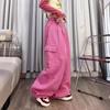 Y2K Fashion Drawstring Casual Baggy Cargo Jeans Pants Women Straight Wide Leg Sweatpants Trousers