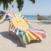 1 Stück strahlendes Smiley-Sonnenschein mit Regenbogenfarben 2D-bedrucktes Mikrofaser-Strandtuch, schnell trocknend, super saugfähig. Super für den Strand