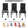 Waterproof Jacquard Chair Cover for Dining Room Stretch Seat Slipcover Home Kitchen Spandex Protector Cases 1/2/3/4/5/6/8pcs