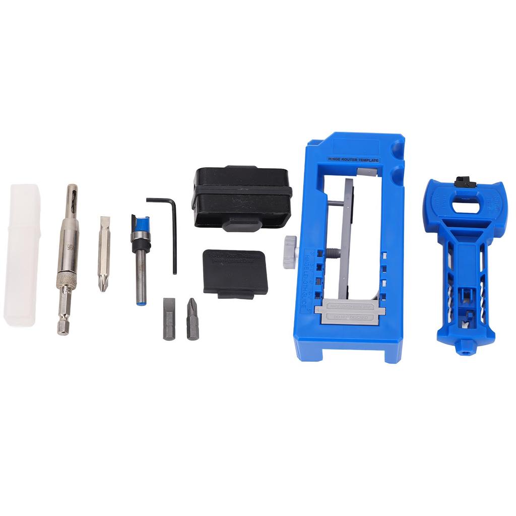 Blue Door Hinge and Latch Installation Kit Plastic Door Hinge Mortiser Template for Accurate