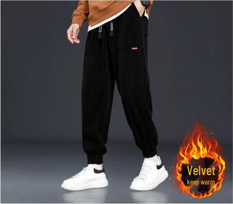 Men's Corduroy Joggers: Trendy, Loose-Fit, Plus-Size, for Spring, Autumn, and Winter
