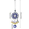 Retro Devil's Eye Blue Wind Chimes Lucky Charm Antique Style Garden Yard Decoration Blue Hanging Ornament Car Hanging Ornament