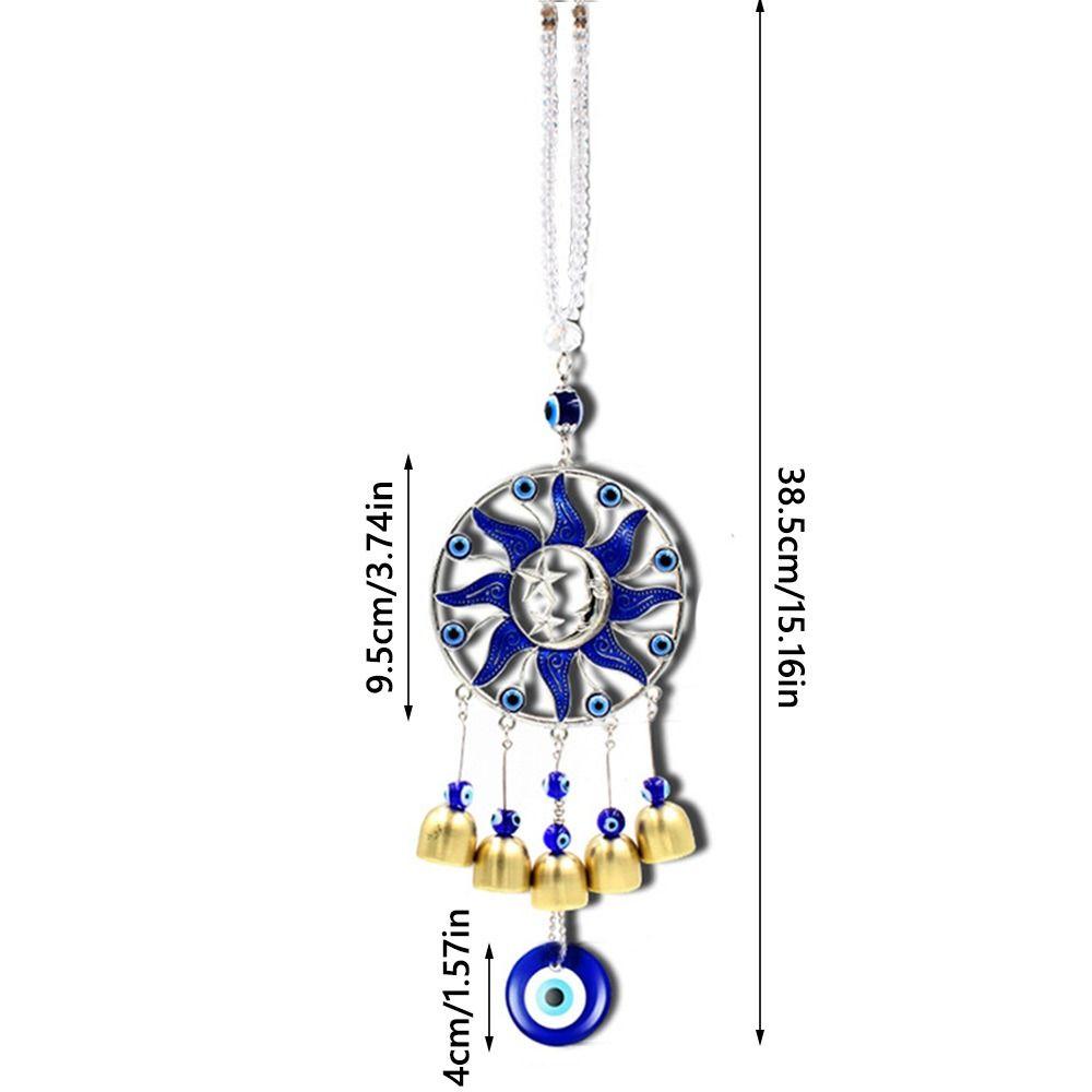 Retro Devil's Eye Blue Wind Chimes Lucky Charm Antique Style Garden Yard Decoration Blue Hanging Ornament Car Hanging Ornament