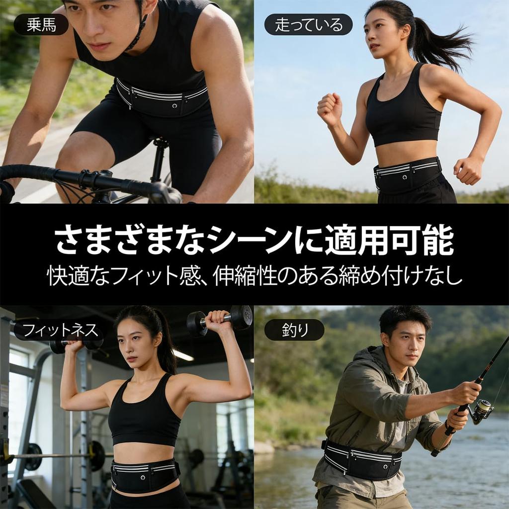 Wangyue Running Pouch, Waist Pouch, Large Capacity, Comes with Drink