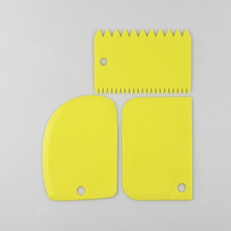 3 stk/sett Deigkutter Kake Brødskjærer Bakeverktøy Skrape Kakeblad Spatel Kakekremsskrape Bakverksskrape Kjøkkenverktøy