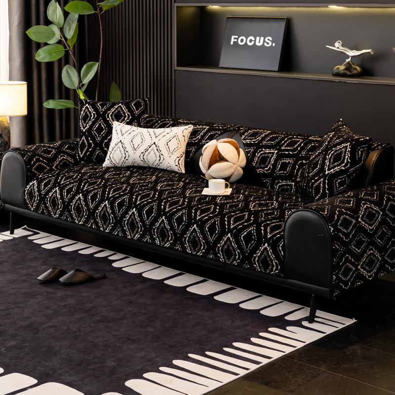 Retro Wind Chenille Sofa Cushion Four Seasons Universal Non-Slip Sofa Cover  New Straight Row Seat Cushion Cover