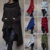 Plain Long Sleeve Hoodie Sweatshirt With Midlength Design For Women Winter