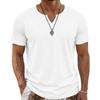 Men Casual Summer Loose V Neck Short Sleeve Solid T Shirt