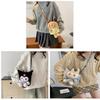 Small Cartoon Plush Dog Crossbody Bag For Women With Zipper Closure And Inner Pocket
