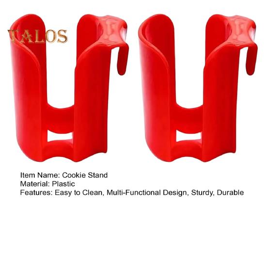 1/2Pcs Red Cookie Holder Mug 10-Cookie Stand Plastic Cup Side Cookie Organizer Freshness-Sealing Cookie Container Storage Red Cookie Cup with Storage