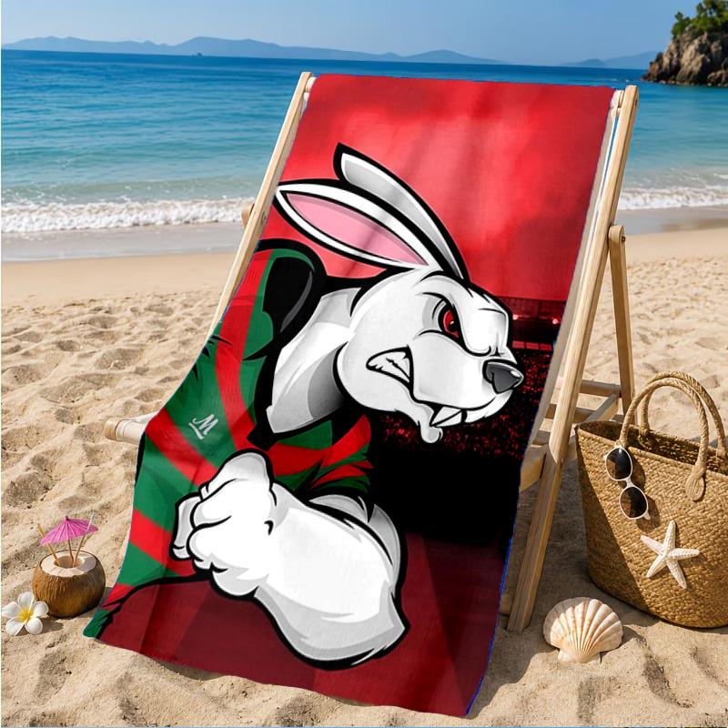 Asciugamano da Spiaggia con Design del Logo Rabbit NRL, Asciugatura Rapida, Facile da Curare, Adatto Sia per il Fitness che per le Vacanze al Mare, Essenziale per lo Sport