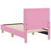 Kids Bed Frame with Headboard Pink 70 X 140 Cm Fabric
