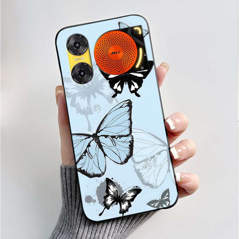 Printing Case For ZTE Nubia Music 2 Music2 Soft Silicone Black Shell For ZTE Nubia Music Z2353 Cover Cute Flower Cartoon Casing