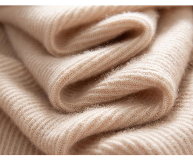 Women's V-Neck Loose Cashmere Pullover - Soft, Skin-Friendly, Fashionable Slim-Fit Knit Sweater