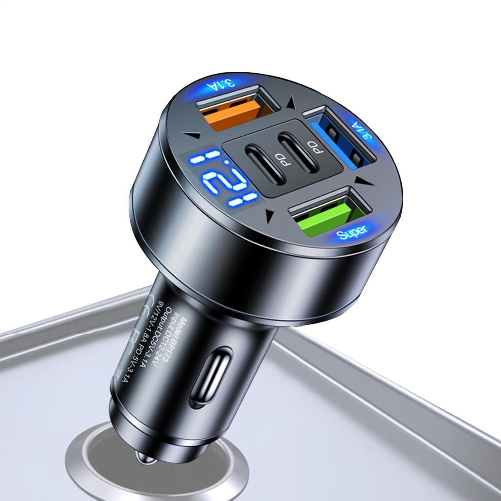 Car Charger Multi-Ports 3USB2PD Car Charger Type C Pd Super Fast Charging Mobile Phone Socket Adapter In Car for Family Travel