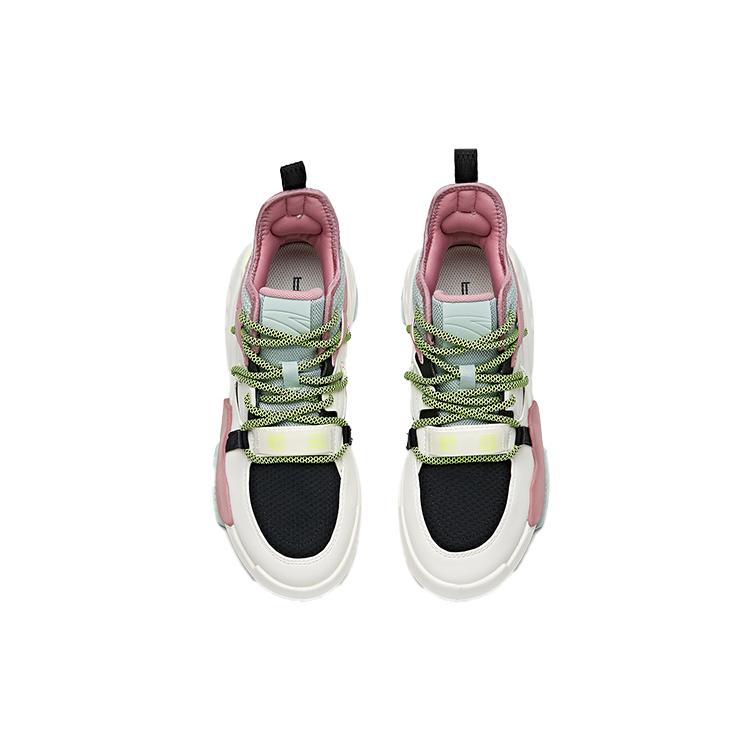 Anta Bastard Mesh Mid Top Skateboard Shoes Women's White Black Pink 122018087-5