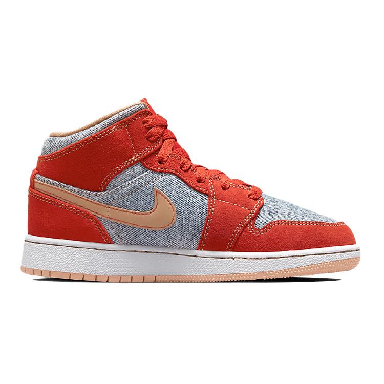 New Jordan 1 Mid Denim Red GS DM4384-600