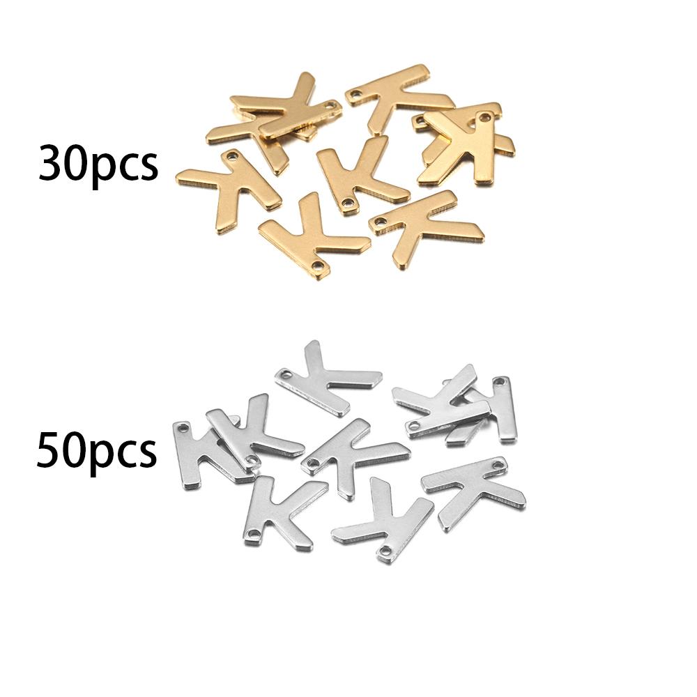 26/50 Stück Edelstahl Gold A-Z Buchstaben Anhänger Alphabet Charms Armband Ohrring für Damen Für DIY Schmuck Anhängerherstellung Zubehör