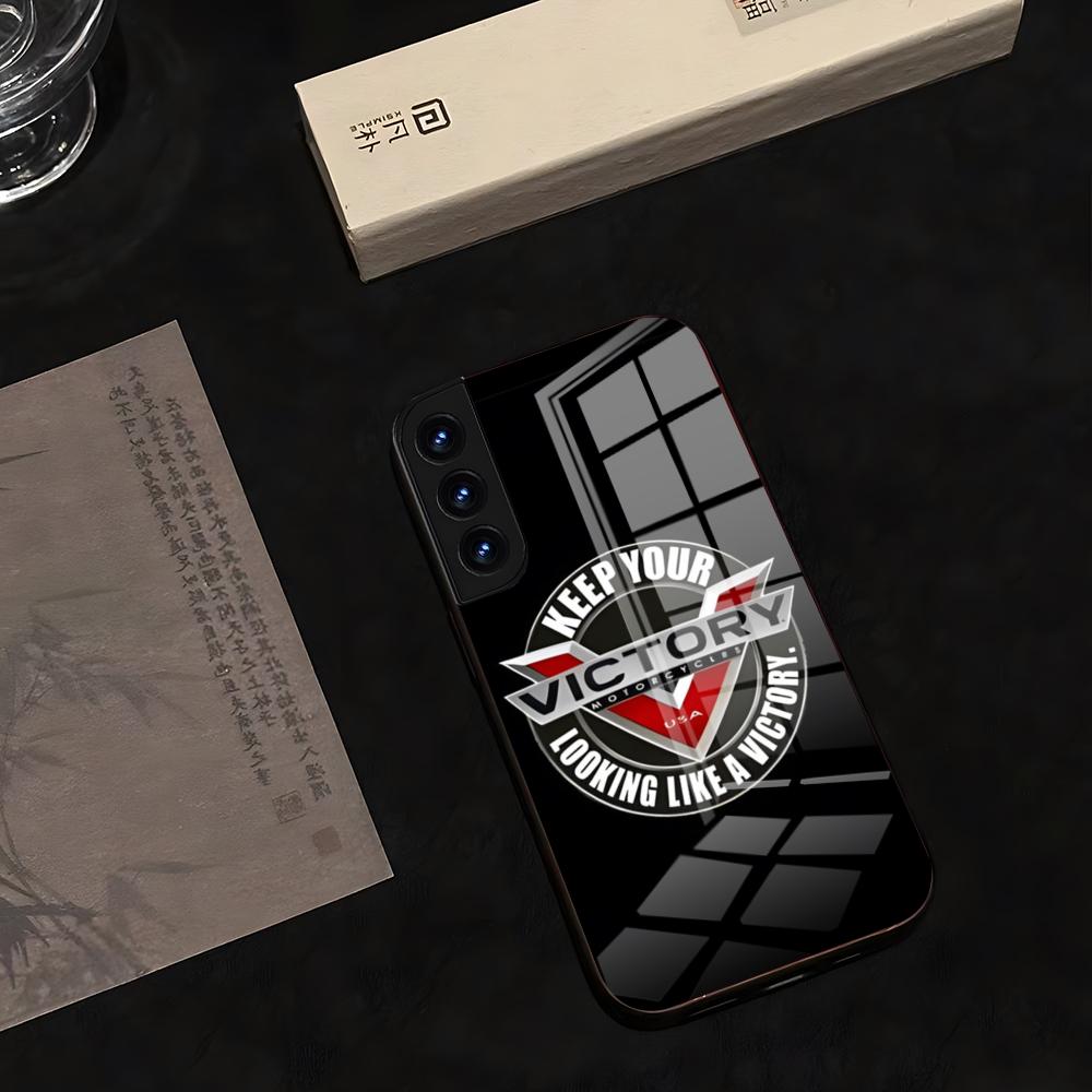 VICTORY MOTORCYCLES USA Phone Case 2025 Glass Hot For Samsung S 25 24 Ultra Plus 23 22 21 20 A 34 54 53 Water Proof Note20 M 54