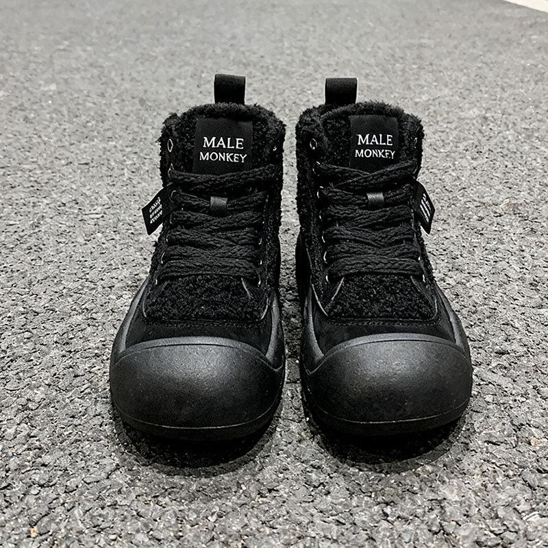 Autumn and winter snow boots women's new velvet short boots high-top casual sports shoes non-slip thickened cotton shoes
