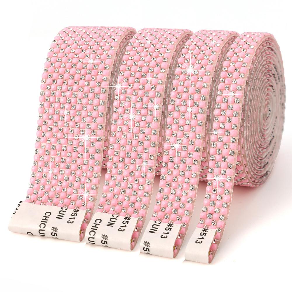 10Yard Rhinestone Ribbons Spacing Self Adhesive Glitter Crystal Diamond DIY Arts Car Wedding Party Festival Gift Decoration
