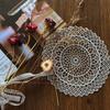 Pastoral Retro Floral Embroidery Round Coaster Dining Table Wine Glass Coffee Cup Tea Set Mat Living Room Study Vase Decoration