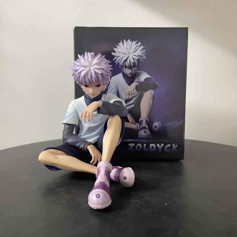 Full-time hunter figure PG sitting posture Qi Yu Xiaojie peripheral gift chassis ornament toy doll tide play small ornament