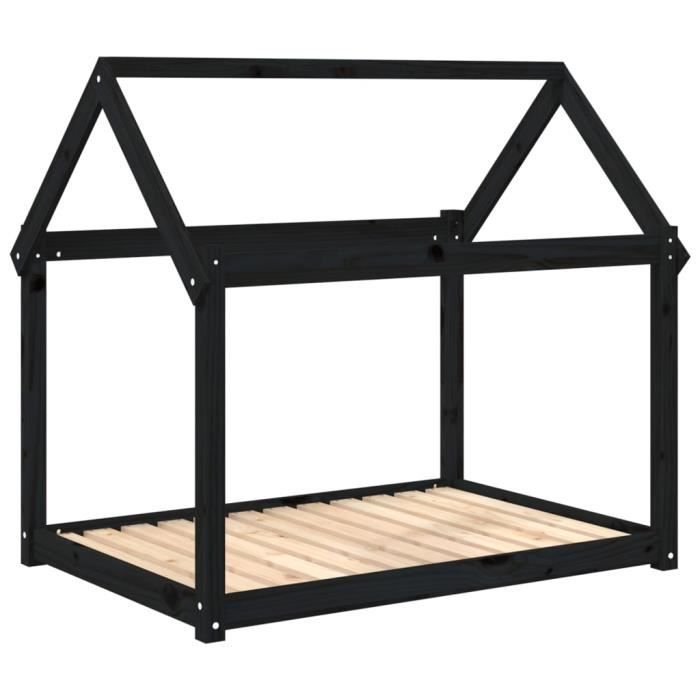 822221 vidaXL Dog Bed Black 111x80x100 Cm Solid Pine Wood