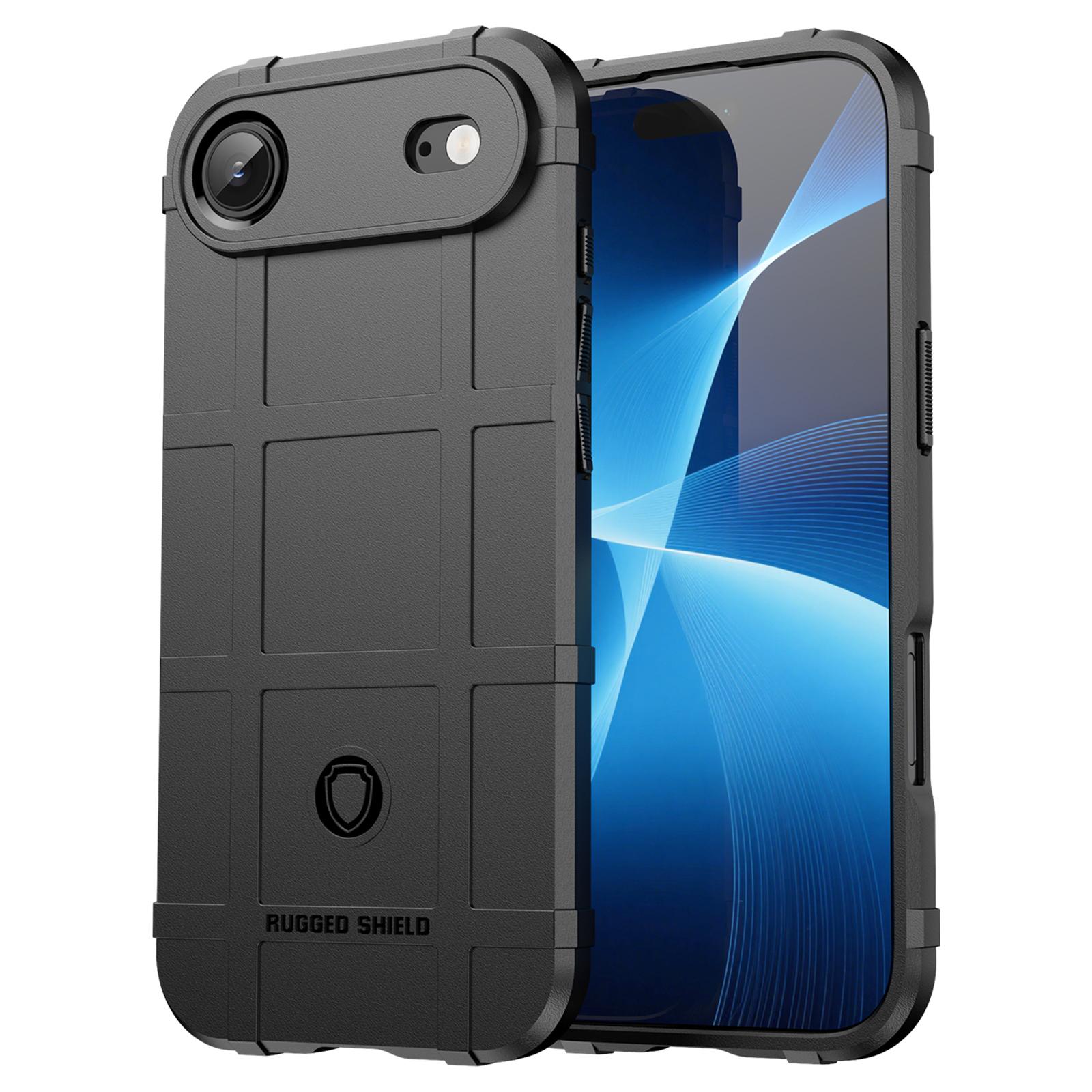 

For iPhone 17 Air Case Grid Design Soft TPU Scratch-Proof Phone Cover Black