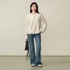 Basic House Women's Wool Blend Button-Front Knit Cardigan