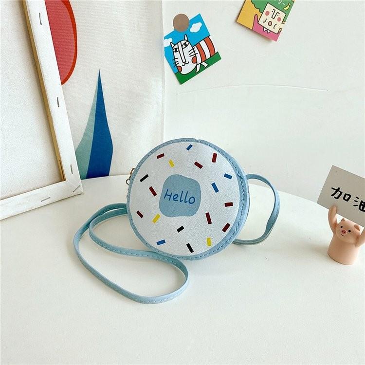 Design Cartoon Donut Children Crossbody Bag With Adorable Letter Image Daily Use