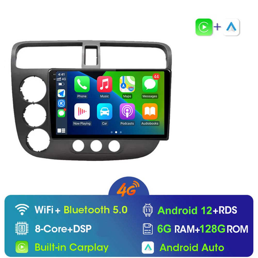 

REAKOSOUND 2 Din Android-радио для мультимедийного плеера Honda CIVIC 2000 2001 2002-2006 навигация GPS стерео головное устройство CarPlay 8-core 4+64