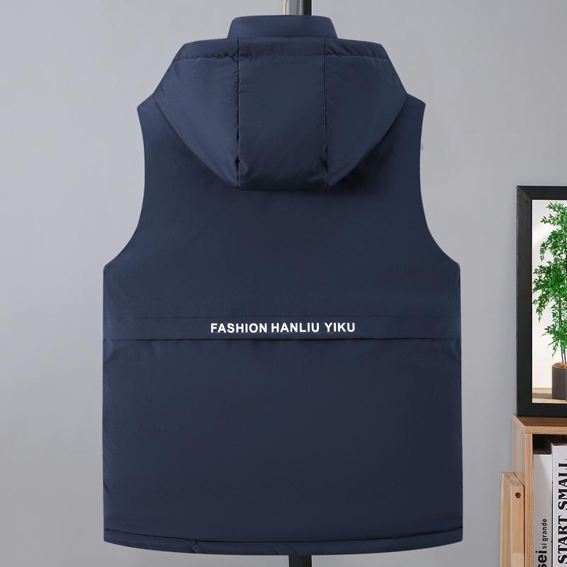 Plus Size S-8XL Winter Sleeveless Parkas Man Outerwears Waterproof Fashion Men's Warm Vest Hooded