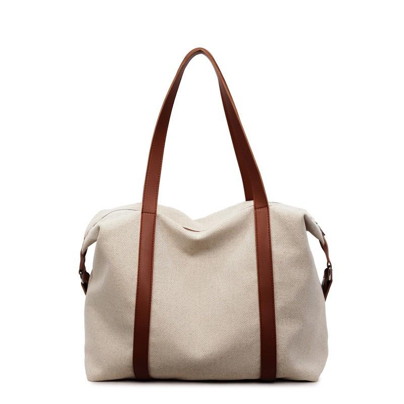 Large Capacity Canvas Tote Bag Women Stylish Shoulder Crossbody Travel With Zipper Phone Pocket