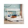 Lit Superposé 90*200 Cm, Barrières Hautes, Certifié EN747, Construction Robuste, Couleur Blanche