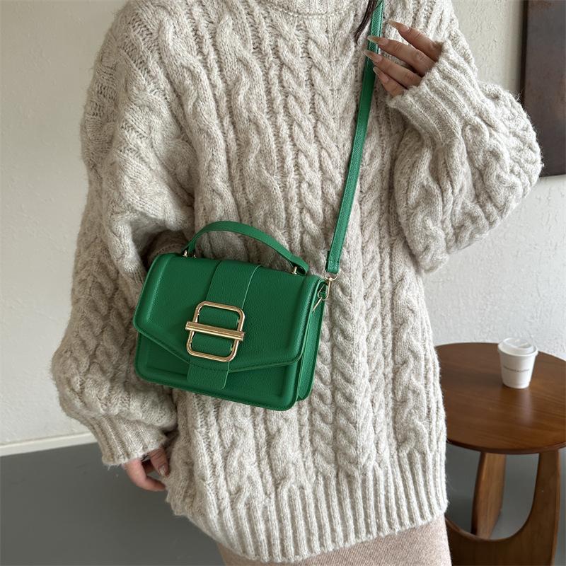 Bolsa transversal de couro sintético da moda para mulheres, cor sólida, versátil, bolsa de ombro mensageiro para passeios e viagens