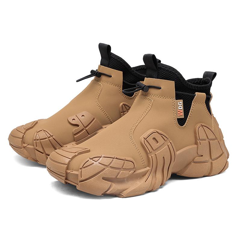 

Осень новые нескользящие уличные повседневные туфли походные туфли на одной педали со средней высотой голенища мужские корейская версия модные туфли 44 верблюд